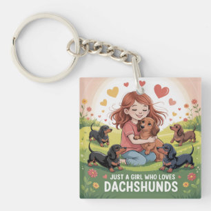 Porte-clés Juste Une Fille Qui Aime Les Dachshunds