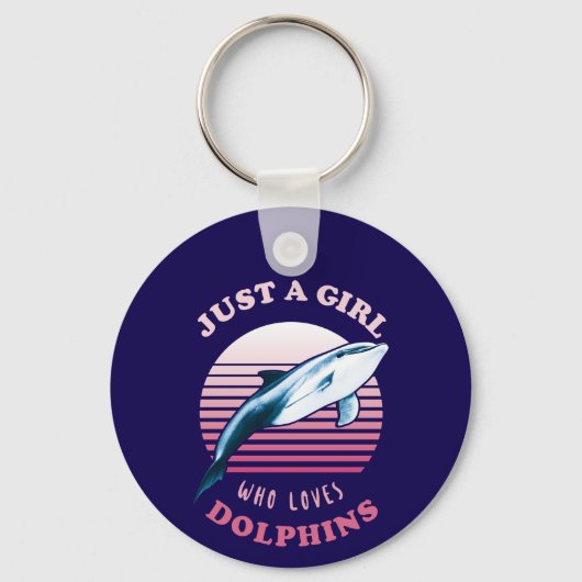 Porte-clés Juste Une Fille Qui Aime Les Dauphins (Recto)