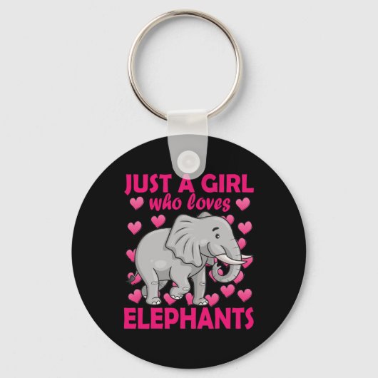 Porte-clés Juste une fille qui aime les éléphants Zoo Eléphan (Recto)
