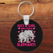 Porte-clés Juste une fille qui aime les éléphants Zoo Eléphan (Verso)