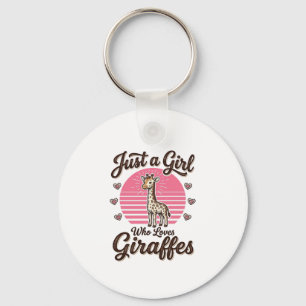 Porte-clés Juste une fille qui aime les girafes vintage shirt