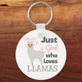 Porte-clés Juste une fille qui aime les lamas (Recto)