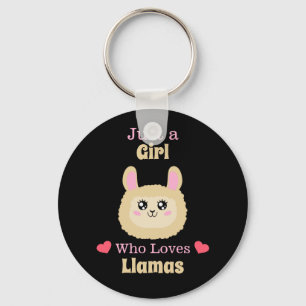 Porte-clés Juste une fille qui aime les lamas