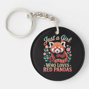 Porte-clés Juste Une Fille Qui Aime Les Pandas Rouges