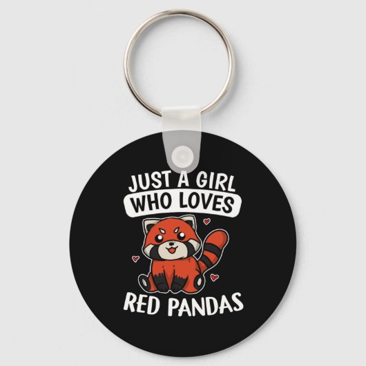 Porte-clés Juste Une Fille Qui Aime Les Pandas Rouges Costume (Recto)