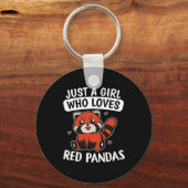 Porte-clés Juste Une Fille Qui Aime Les Pandas Rouges Costume (Recto)