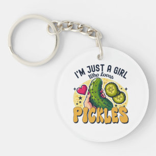 Porte-clés Juste une fille qui aime les pickles - Vegan drôle
