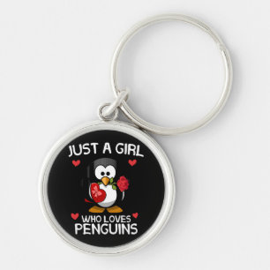 Porte-clés Juste une fille qui aime les pingouins