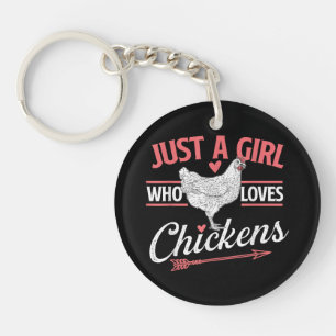 Porte-clés Juste Une Fille Qui Aime Les Poules - Amoureuse De