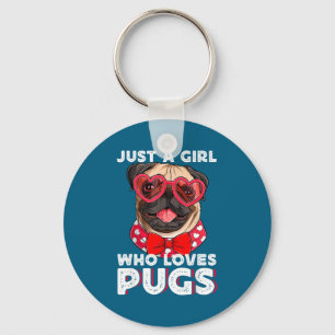 Porte-clés Juste Une Fille Qui Aime Les Pugs Adorable Amoureu