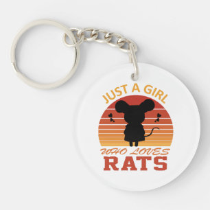 Porte-clés Juste une fille qui aime les rats