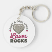 Porte-clés Juste une fille qui aime les rochers géologue (Dos)