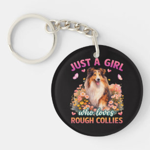 Porte-clés Juste une fille qui aime les Rough Collies