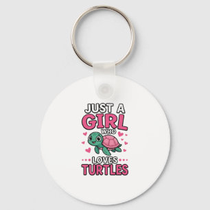 Porte-clés Juste une fille qui aime les tortues Vecteur de to
