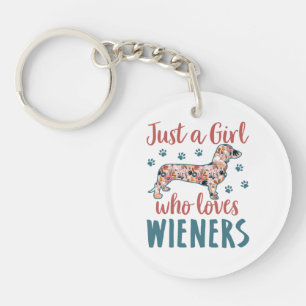 Porte-clés Juste une fille qui aime les Wieners Dachshund Lov