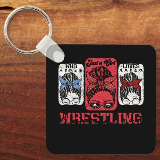 Porte-clés Juste Une Fille Qui Aime Lutter Lutter Athlète De  (Recto)