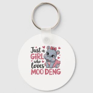 Porte-clés Juste Une Fille Qui Aime Moo Deng Baby Hippopotame
