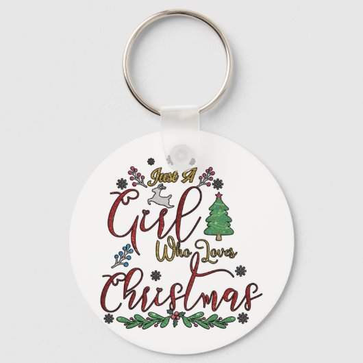 Porte-clés Juste une fille qui aime Noël (Recto)