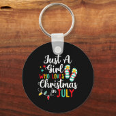 Porte-clés Juste Une Fille Qui Aime Noël En Juillet Été Être (Recto)