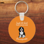 Porte-clés Juste une fille qui aime son Bernedoodle (Recto)