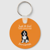 Porte-clés Juste une fille qui aime son Bernedoodle (Verso)