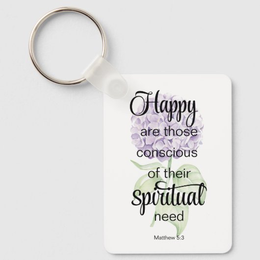 Porte-clés JW 2025 Année Texte avec Hydrangea Imprimer (Recto)