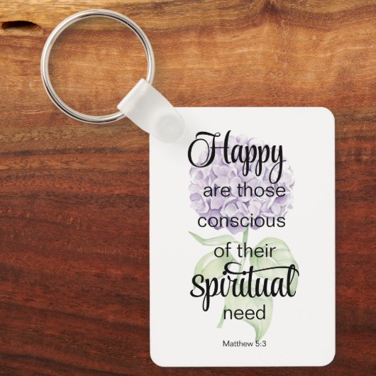 Porte-clés JW 2025 Année Texte avec Hydrangea Imprimer (Recto)