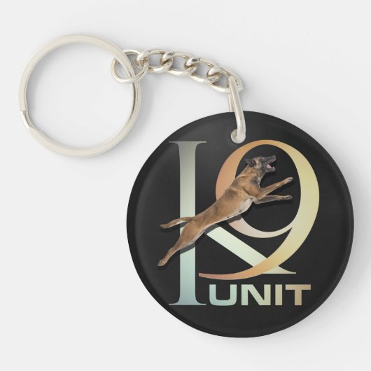 Porte-clés K-9 unité - unité Malinois de chien policier (Devant)