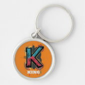 Porte-clés K : Graffiti personnalisable à une lettre en gras (Devant)