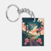 Porte-clés Kailua Kona Hawaii Big Island Sunset Retro (Devant gauche)