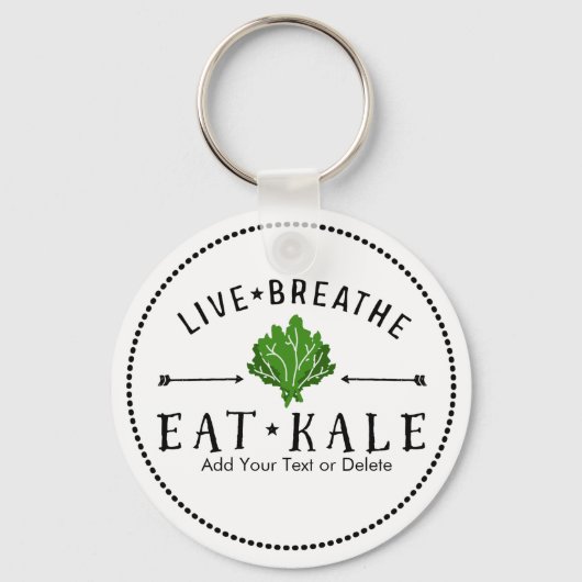 Porte-clés Kale Végétarien Vivant Respire Manger Kale Personn (Recto)