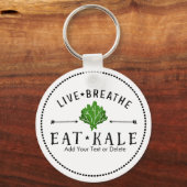 Porte-clés Kale Végétarien Vivant Respire Manger Kale Personn (Recto)