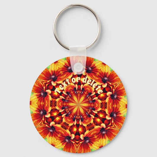 Porte-clés Kaleidoscope à fleur orange (Recto)