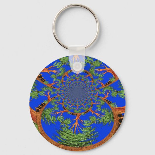 Porte-clés Kaleidoscope Acacia Arbre Art Imprimer/Graphique (Recto)