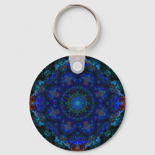 Porte-clés Kaleidoscope Bleu Bohème, (Recto)