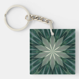Porte-clés Kaleidoscope de flore verte succulente et forestiè