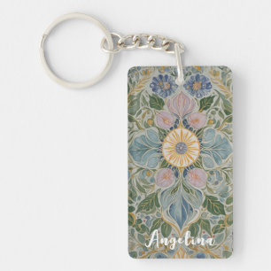 Porte-clés Kaleidoscope floral Personnalisé