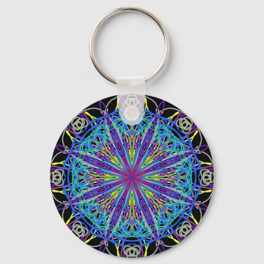 Porte-clés Kaleidoscope Mandala Art Joyeuses couleurs (Recto)