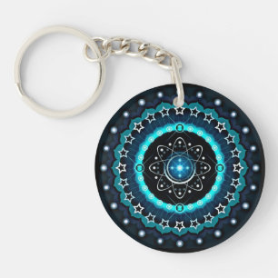 Porte-clés Kaleidoscope Mandala avec un Arrière - plan noir