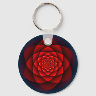 Porte-clés Kaléidoscope ROSE rouge + votre idée