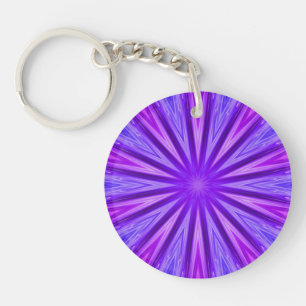 Porte-clés kaléidoscope violet/bleu
