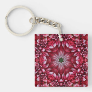 Porte-clés Kaleidoscopic Crimson Dahlia