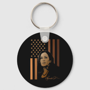Porte-clés Kamala Harris 2024 Drapeau Américain Madame la Pré