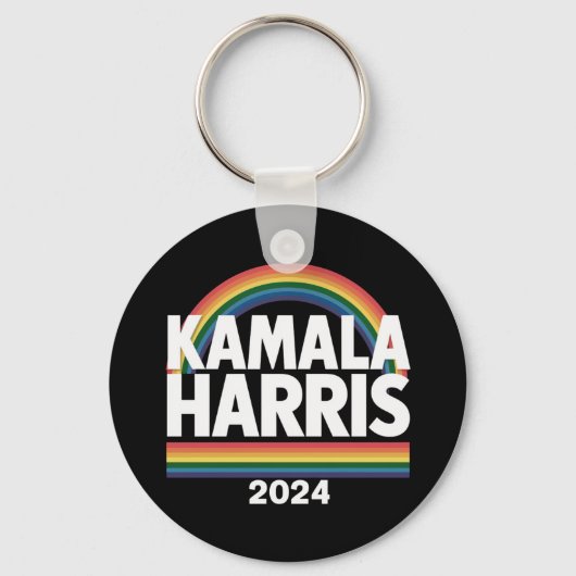 Porte-clés Kamala Harris 2024 Gay pride arc-en-ciel élection (Recto)
