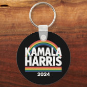 Porte-clés Kamala Harris 2024 Gay pride arc-en-ciel élection (Recto)