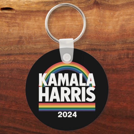 Porte-clés Kamala Harris 2024 Gay pride arc-en-ciel élection (Recto)