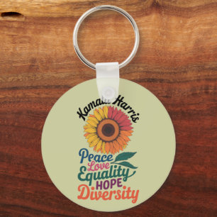 Porte-clés Kamala Harris Peace Love Equality Hope Diversity