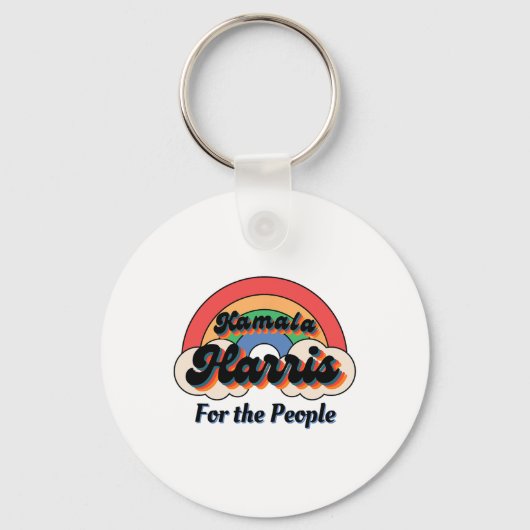 Porte-clés Kamala Harris Retro Rainbow Design (Recto)