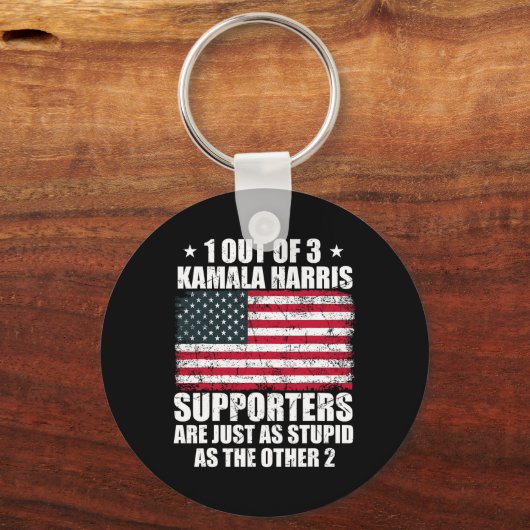 Porte-clés Kamala Harris Stupide plaisanterie Drapeau América (Recto)