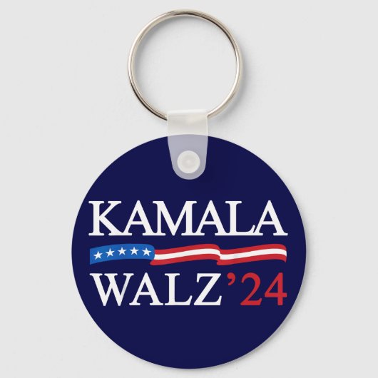 Porte-clés Kamala Harris Walz 2024 Évidemment bleu (Recto)